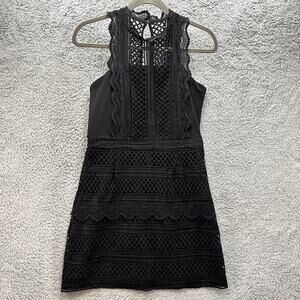 Greylin NWT‎ Medium Black Lace Dress Sleeveless Evening Party Cocktail Goth